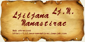 Ljiljana Manastirac vizit kartica